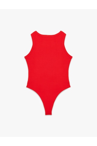 Koton Çıtçıt Düğme Detaylı Kolsuz Bisiklet Yaka Bodysuit Kırmızı 6sal30148ık