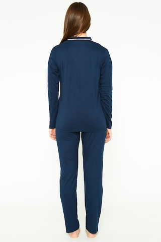 Pierre Cardin Classic Lacivert Kadın Gömlek Pijama Takımı 5274-28068 Lacivert