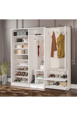 Abre Vm-300348 Beyaz Vestiyer Portmanto Ayakkabılık Diğer