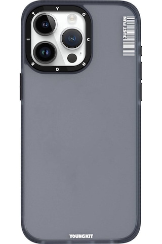 Apple Uyumlu iPhone 15 Pro Max Kılıf Buzlu Mat Tasarım Youngkit Colored Sand Serisi Kapak Siyah