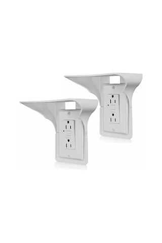 Geeksen Duvar Montajlı Elektrik Prizi Tutucu, Sabit Ve Kolay Kurulum, Evcil Gereçleri Saklama, 10 Lbs Yük Taşıma, Beyaz Plastik, 2 Adet Beyaz