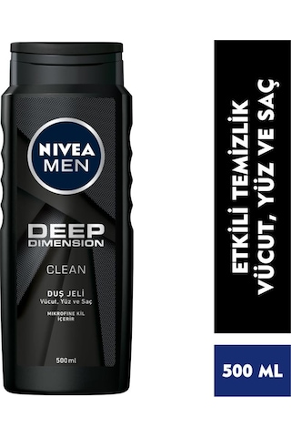 Nivea Deep Dimension 48 Saat Aktif Karbon Erkek Sprey Deodorant 150 ML + Duş Jeli 500 ML + Roll-On Deodorant 50 ML + Banyo Lifi