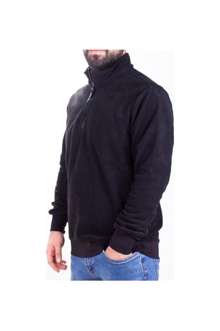 Twister 1903 Siyah Fermuarlı Dik Yaka Erkek Sweatshirt Siyah