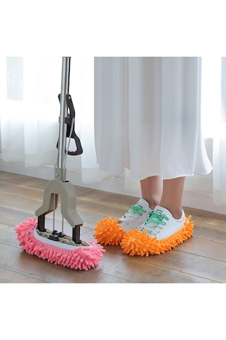 Gajeena Mor Suni Kürk Temizleme Ayakkabı Kılıfı - Yürürken Temizler, Yıkama Üzerine Yeniden Kullanılabilir, Microfiber, Mor, Tek Adet