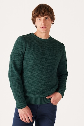 Wrangler Regular Fit Normal Kesim Bisiklet Yaka Yeşil Erkek Triko Kazak W232580300 Yeşil