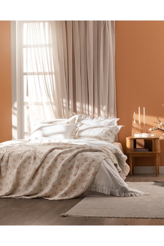 Madame Coco Julien Çift Kişilik Yatak Örtüsü Seti - Pudra Pudra