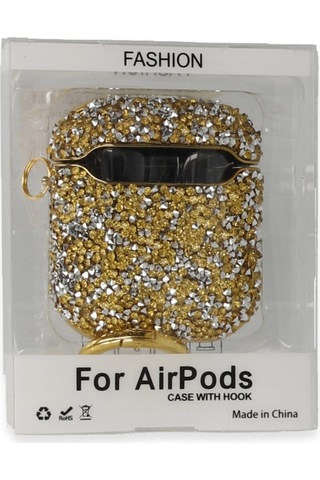 Apple, Uyumlu AirPods 2 2.nesil Mira Taşlı Kılıf - Gold