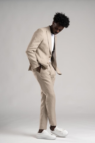 Sir Regular Fit Yarım Astarlı %100 Linen Keten Kumaş Takım Elbise 001