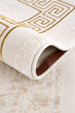 Efsun Krem Gold Modern Salon Ve Oturma Odası Halısı Krem