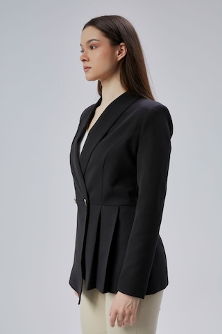 Siyah Regular Fit Pile Detaylı Blazer Ceket Siyah