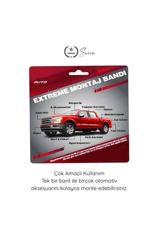 Aksesuarbandı Araç Aksesuarı Çift Taraflı Yapıştırma Bandı 19mm X 1.5 Metre Gri Oto Spoiler Anten Ç Standart