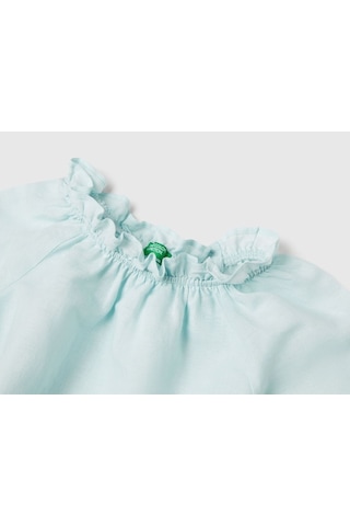 United Colors Of Benetton Benetton Kız Çocuk Mint Bnt-g Keten Bluz Yeşil