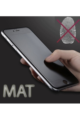 Apple Uyumlu iPhone 6 6s Mat Seramik Nano Tam Kaplayan Full Ekran Koruyucu Siyah