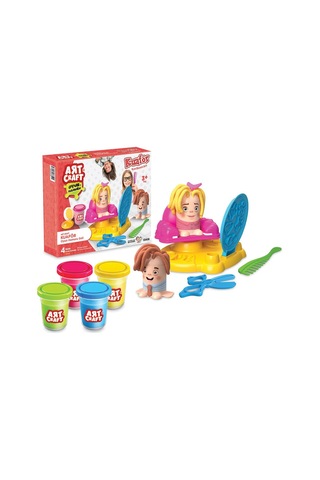 Oyuncak Dino Dişçi Oyun Hamuru Set Kuaför Hamur Set 2in1