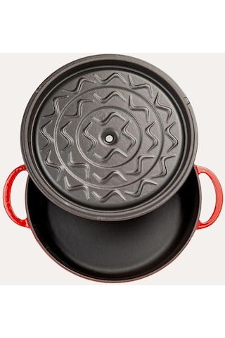 Sürel 24cm Döküm Sığ Tencere Kırmızı