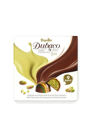 Beyoğlu Dubaco Çıtır Kadayıflı Ve Antep Fstık Kremalı Dubai Topları 9'lu 99gr. X 2 Adet