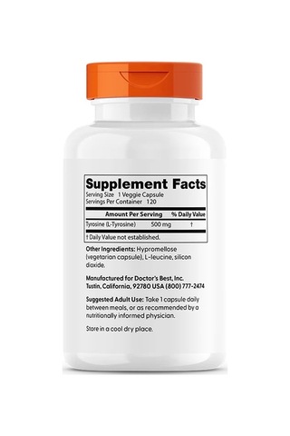 L-tyrosine Brain Transmitter Support 500 Mg 120 Kapsül