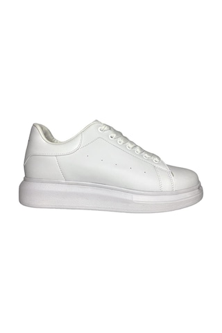 Unisex Yüksek Taban Günlük Spor Sneaker Ayakkabı Beyaz-beyaz Beyaz