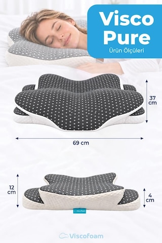 ViscoPure Boyun Destekli Ortopedik Visco Yastık 69 x 37 x 10 CM