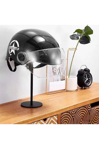 Xindoker Motor Gölgesi Tutucu Siyah Yere Kurulabilir Alüminyum Malzeme Kask Saklama Ve Gösterim Rafı