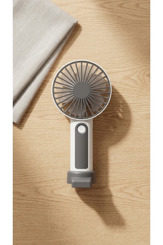 Mini El Fanı Siyah-beyaz Kompakt Tasarımlı, Usb Şarjlı Güçlü Taşınabilir Vantilatör Fan-pl121