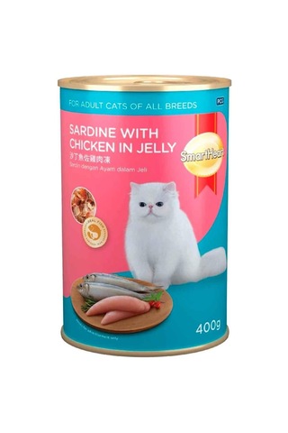 Smart Heart Kedi Konservesi Jöle İçinde Tavuklu Ve Sardalyalı 400 Gr