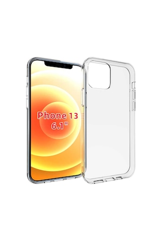 Apple Uyumlu iPhone 13 Kılıf Zore Süper Silikon Kapak Renksiz