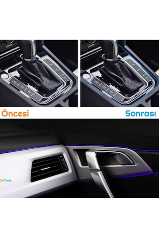 Zhltools Mavi Araba Oto Trim Dekorasyon Şeridi Kauçuk Elastik Kolay Kurulum 5 Metre Şerit Bant