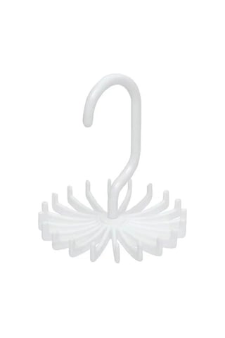 Beyaz 360 Derece Dönen Kemer Rafı Boyun Kravat Askısı Depolama Askısı Kravat Kemer Boyun Tutucu Yerden Tasarruf 20 Kanca Elbise Askısı Beyaz