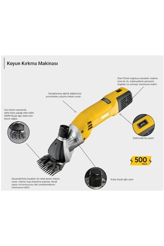 Rtr-Max Rtm923 Koyun Kırkma Makinası 500 Watt