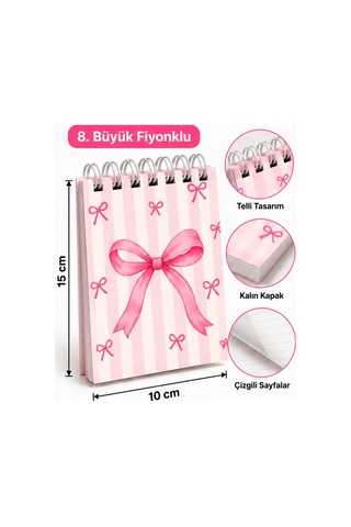 Büyük Fiyonk Modeli-15 10 Cm Spiralli Bloknot 40 Yaprak 80 Sayfa Çok Renkli Büyük Fiyonk Modeli-15 10 Cm Spiralli Bloknot 40 Yaprak 80 Sayfa Çok Renkli