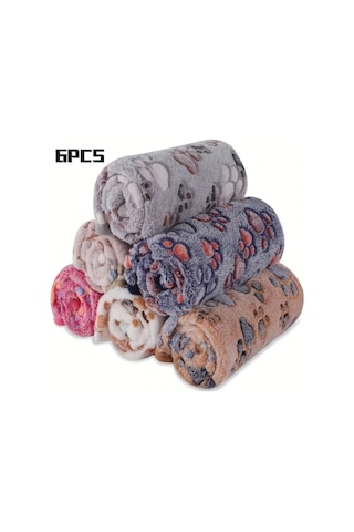 Honeybeeshop 6 Parça Ultra Yumuşak Flanel Pet Battaniyesi Mixed Color 29.92x40.94 Inch Tüm Boyutlarda Kedi Ve Köpekler İçin