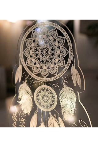 Kişiye Özel Dreamcatcher Düş Kapanı Gece Lambası, Rüya Kapanı ile Çakra Odası Dekoru, Kişiselleştirilmiş Başucu Led Lamba, En İyi Hediye