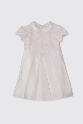 Panço Kız Çocuk Saten Ekru Abiye Elbise Krem 2511GK26052