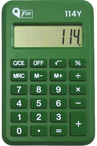 Pin 114y 8 Hane Yeşil Mini Hesap Makinesi Gke Yeşil