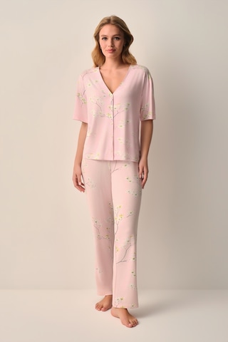 Suwen Laurel Gömlek Yaka Pijama Takımı Sh26606660b334 Pembe