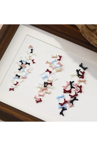 Flybuy Sevimli Yay Tırnak Charm 20 Adet Renkli Minik Yaylar Tırnak Sanatı Dz941-02