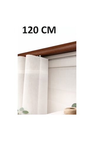 Ceviz Dekoratif Ray 2 Kanallı Dekoratif Metal Perde Kornişi Ceviz120cm - 847807672 Ceviz120cm
