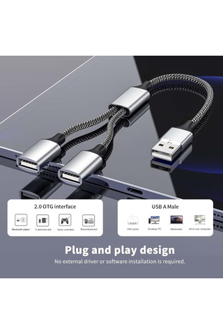 2025 Son Model Usb A Ayırıcı, Usb A Erkek - 2 Dişi Usba Y Ayırıcı, Usb Ayırıcı 1 Giriş 2 Çıkış Şarj Ve Veri Transferini Destekler