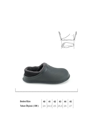 Gezer 15336 Eva İçi Peluşlu Sessiz Taban Erkek Kışlık Ev Terliği Gri