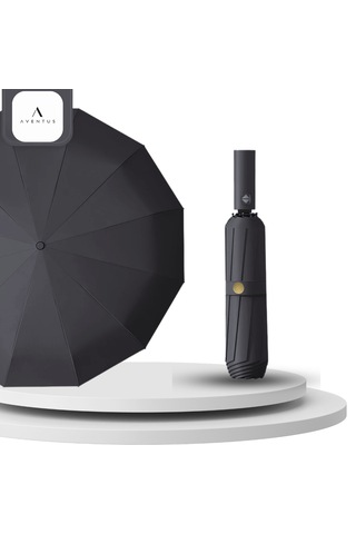 Aventus Umbrella Aventus 12tellı Uv Korumalı Extra Büyük Çaplı Şemsiye Siyah
