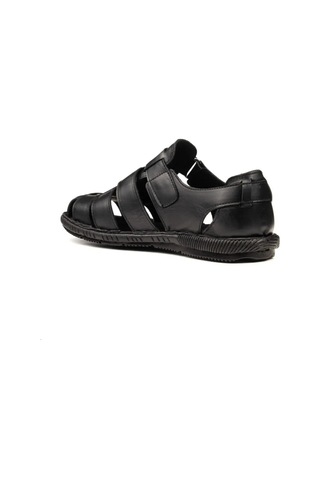 Derı Erkek Sandalet Sıyah Siyah