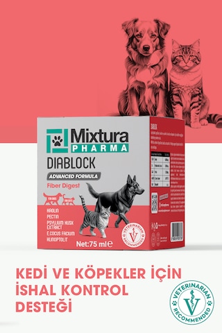 Mixtura Pharma Diablock Kedi Ve Köpek İshal Kesici Toz