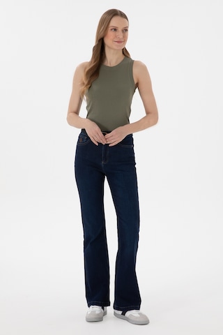 U.S. Polo Assn. Kadın Koyu Mavi Slim Flare Fit Jean Pantolon 50308349-DN0023
