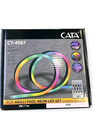 Cata Ct-4567 Pixel Neon Led Set 5 Metre Rgb Kumandalı Esnek Şerit Işık İç & Dış Mekan Cata