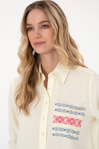 U.S. Polo Assn. Kadın Krem Uzun Kollu Tunik Gömlek 50306439-VR071