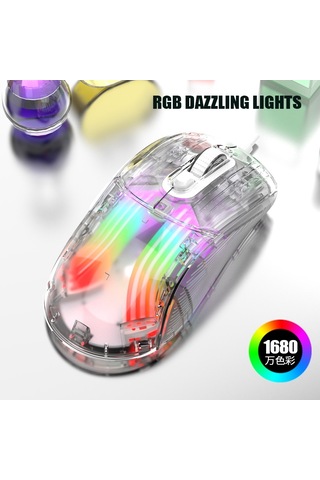 Cbtx Xunfox XYH10 Usb Kablolu Şeffaf RGB Oyuncu Mouse