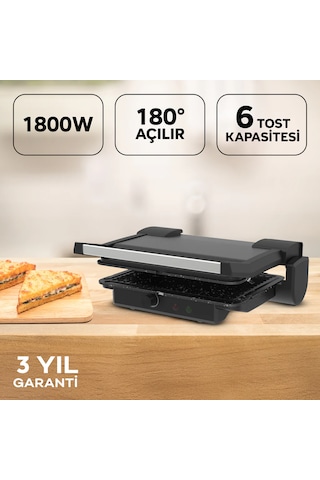 King K459 Arte 1800 W Izgara Tost Makinası