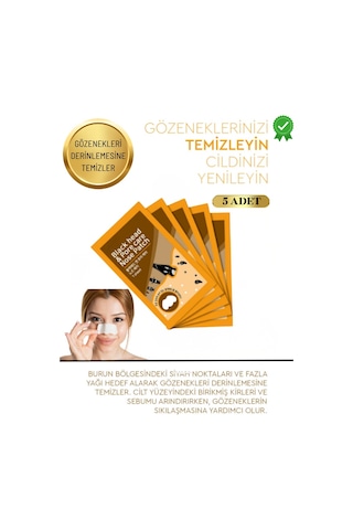 Siyah Nokta Ve Gözenek Karşıtı Burun Bandı 5 Li Derinlemesine Temizlik Ve Arınma Etkisi