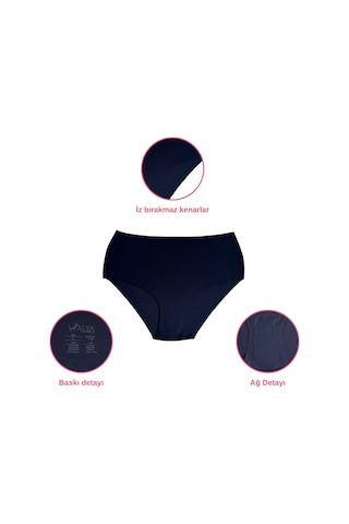 Alya Underwear Kadın Dikişsiz Külot Lazer Kesim Yüksek Bel İz Yapmayan Büyük Beden Hayalet Külot İzbırakmaz 6'lı Paket Kiremit - Kahve - Lacivert